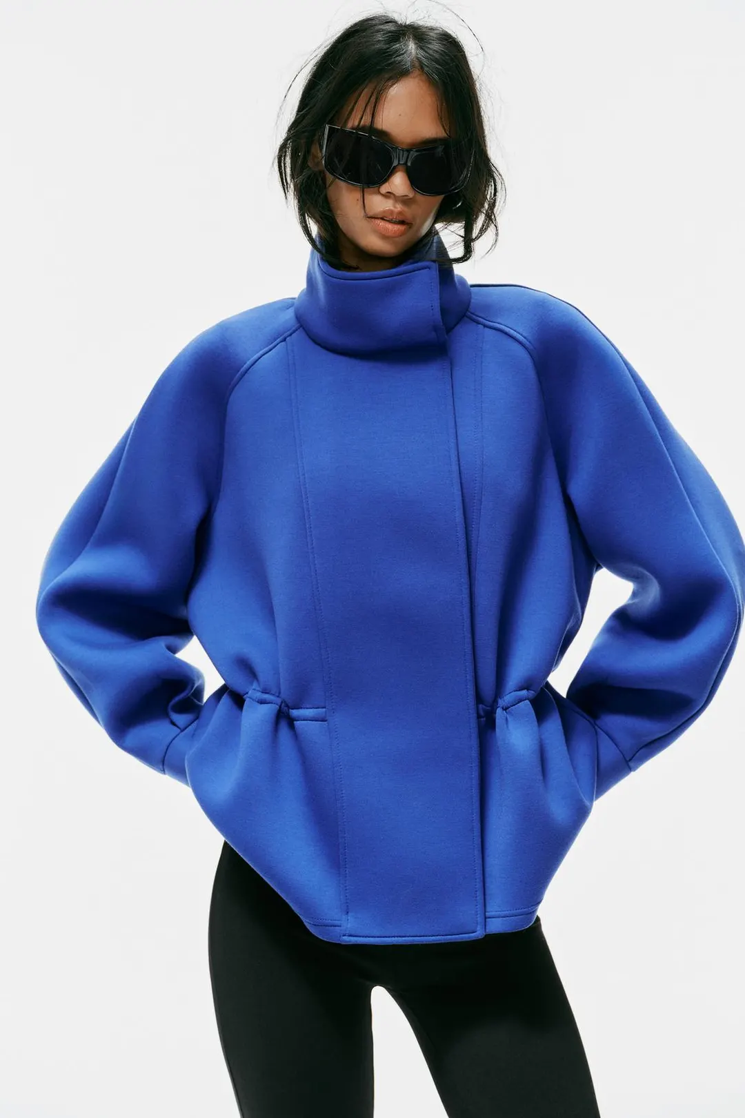 Куртка из технологичной ткани со сборками, Zara