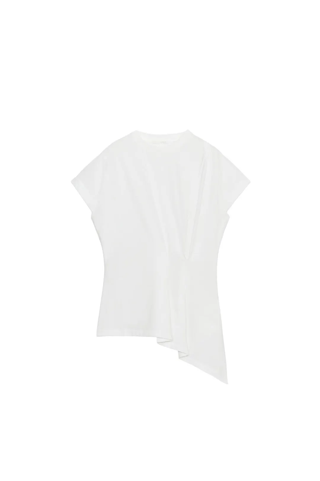 Футболка асимметричного кроя с плиссировкой, Zara