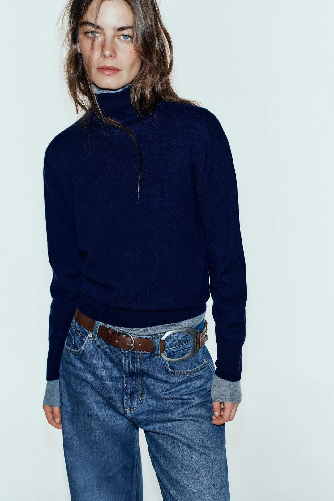 Ремень кожаный с кольцом, Zara