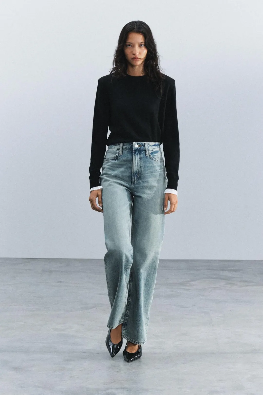 Джинсы прямого кроя ZW Collection с высокой посадкой, Zara