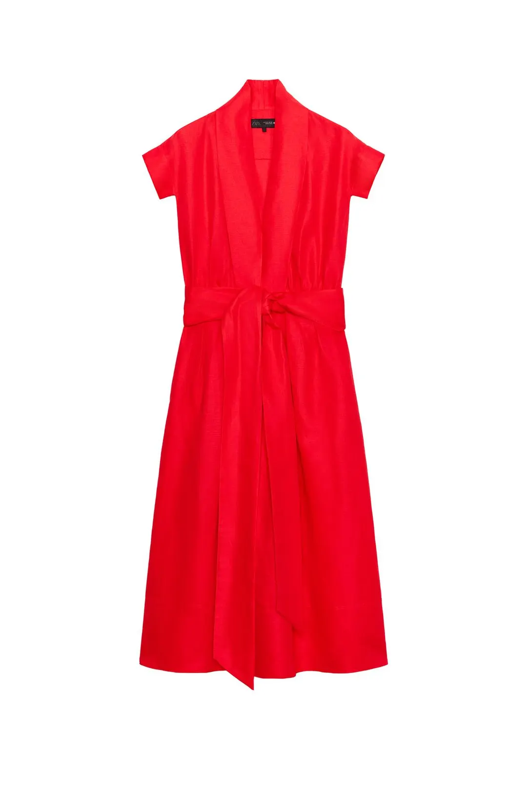 Платье миди из смесового льна ZW Collection, Zara