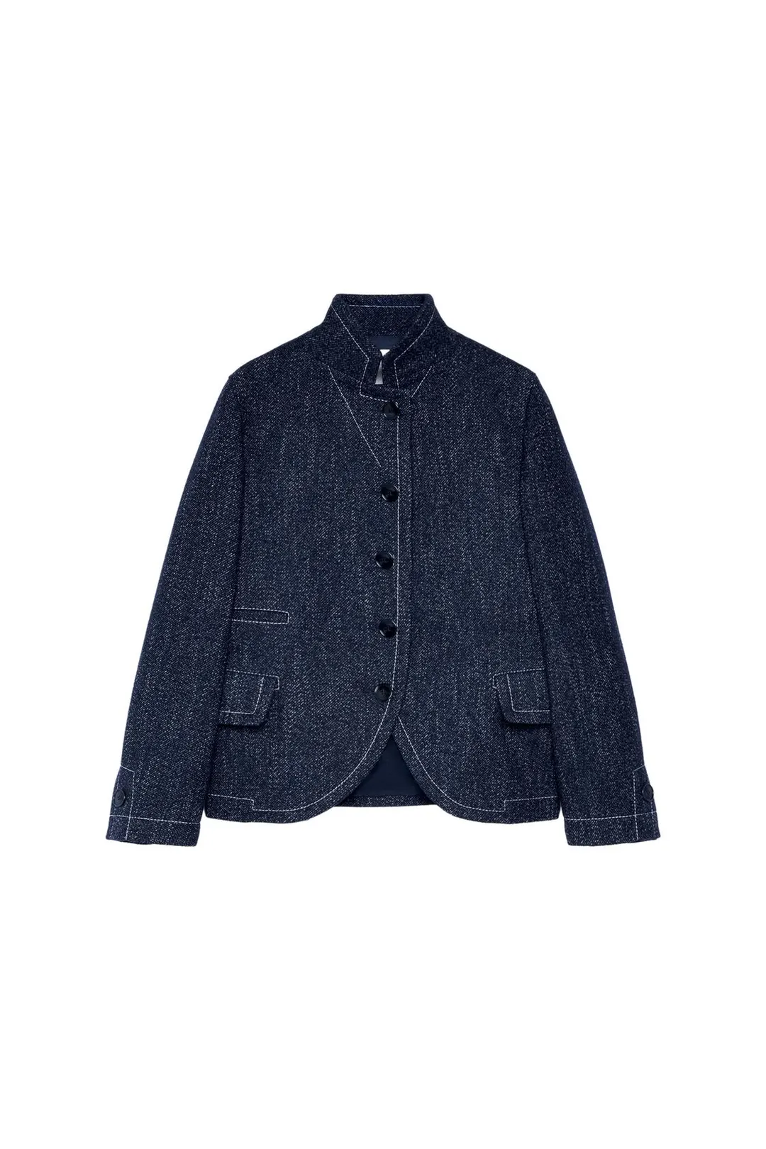 Блейзер под деним с контрастными швами ZW Collection, Zara
