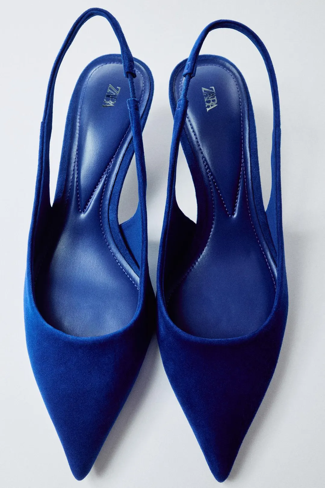 Замшевые туфли на каблуке kitten heel, Zara
