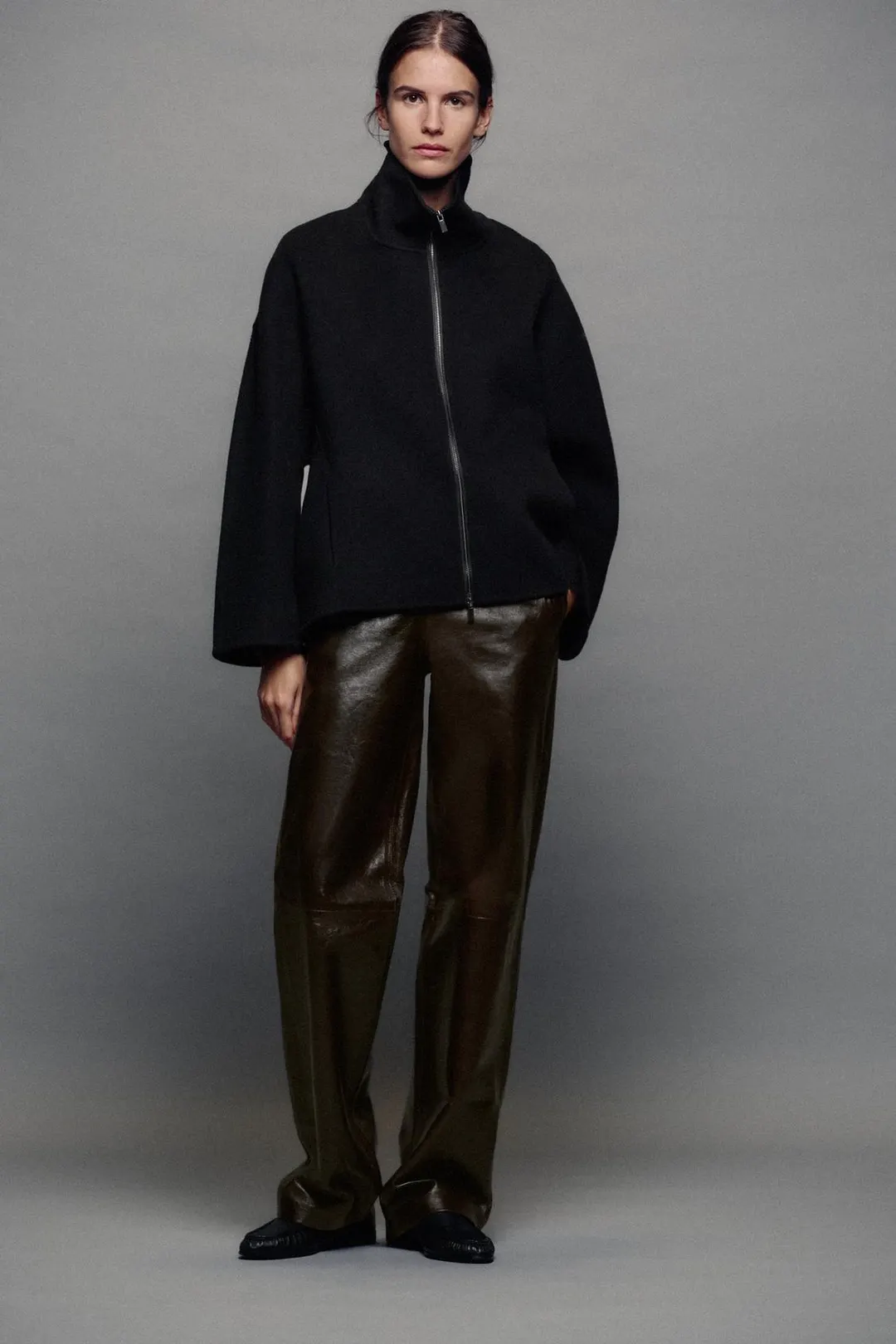 Короткое пальто из смесовой шерсти ZW Collection, Zara