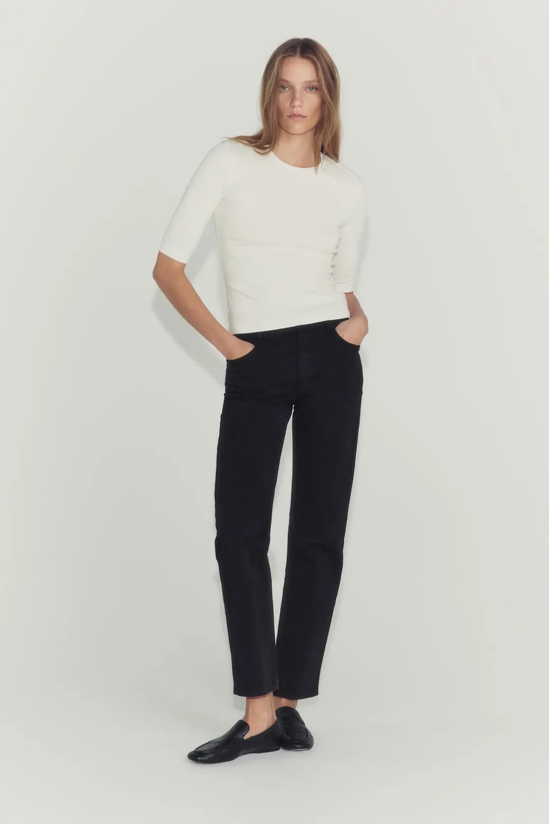 Футболка с рукавами до локтя, Zara