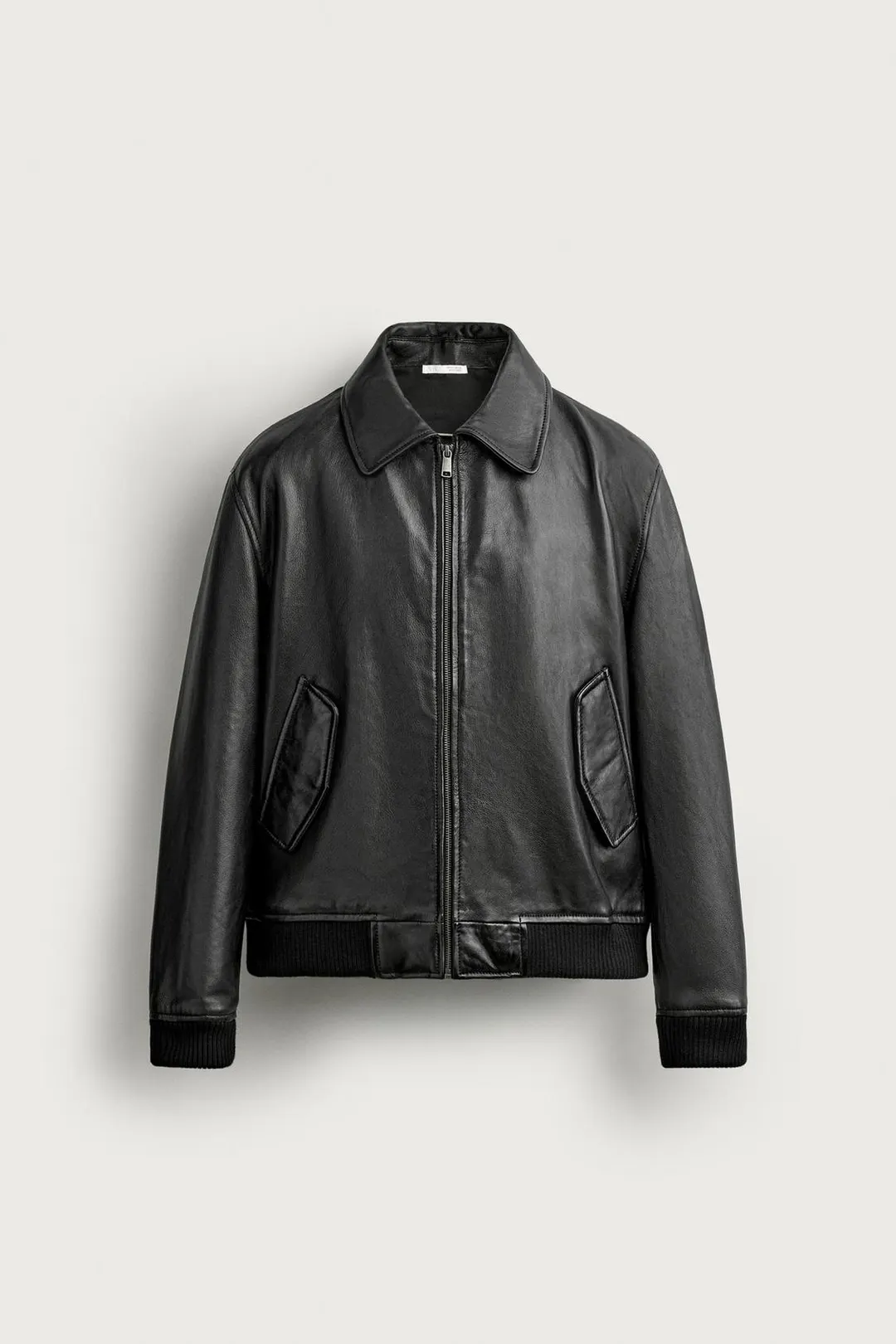 Куртка кожаная стандартного кроя, Zara