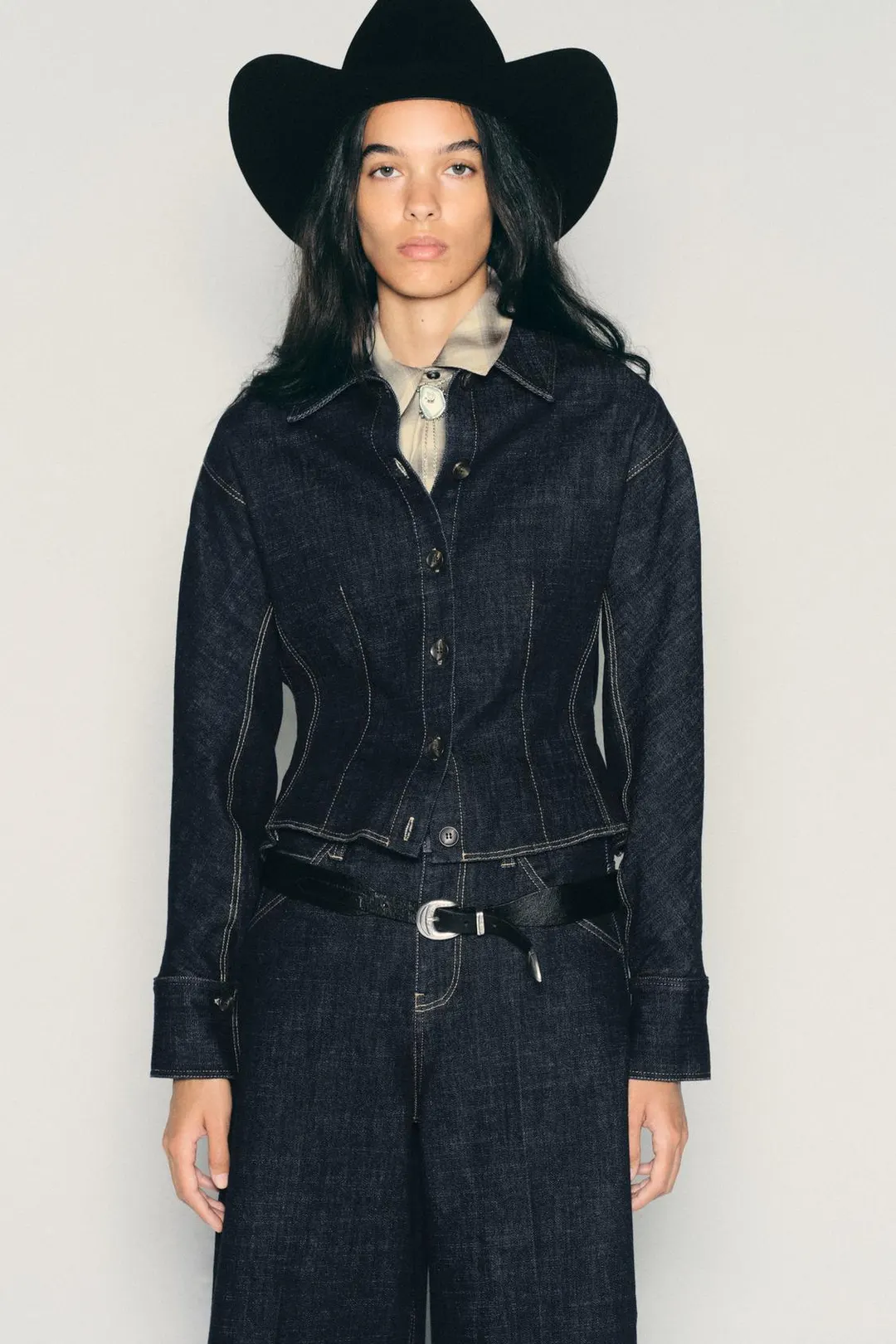 Джинсовая рубашка с баской Z1975, Zara