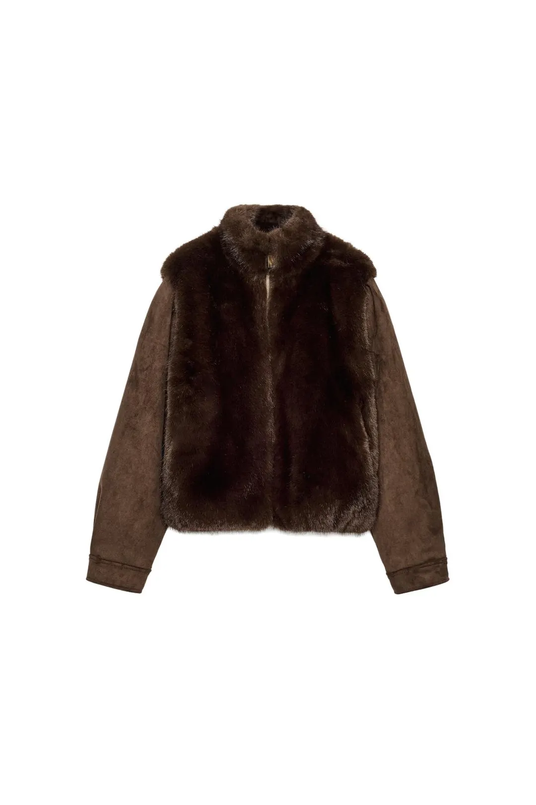 Куртка с контрастным искусственным мехом, Zara