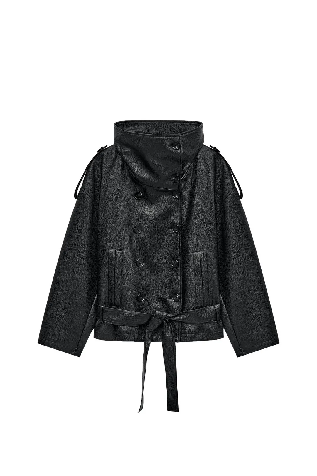 Куртка под кожу с поясом, Zara