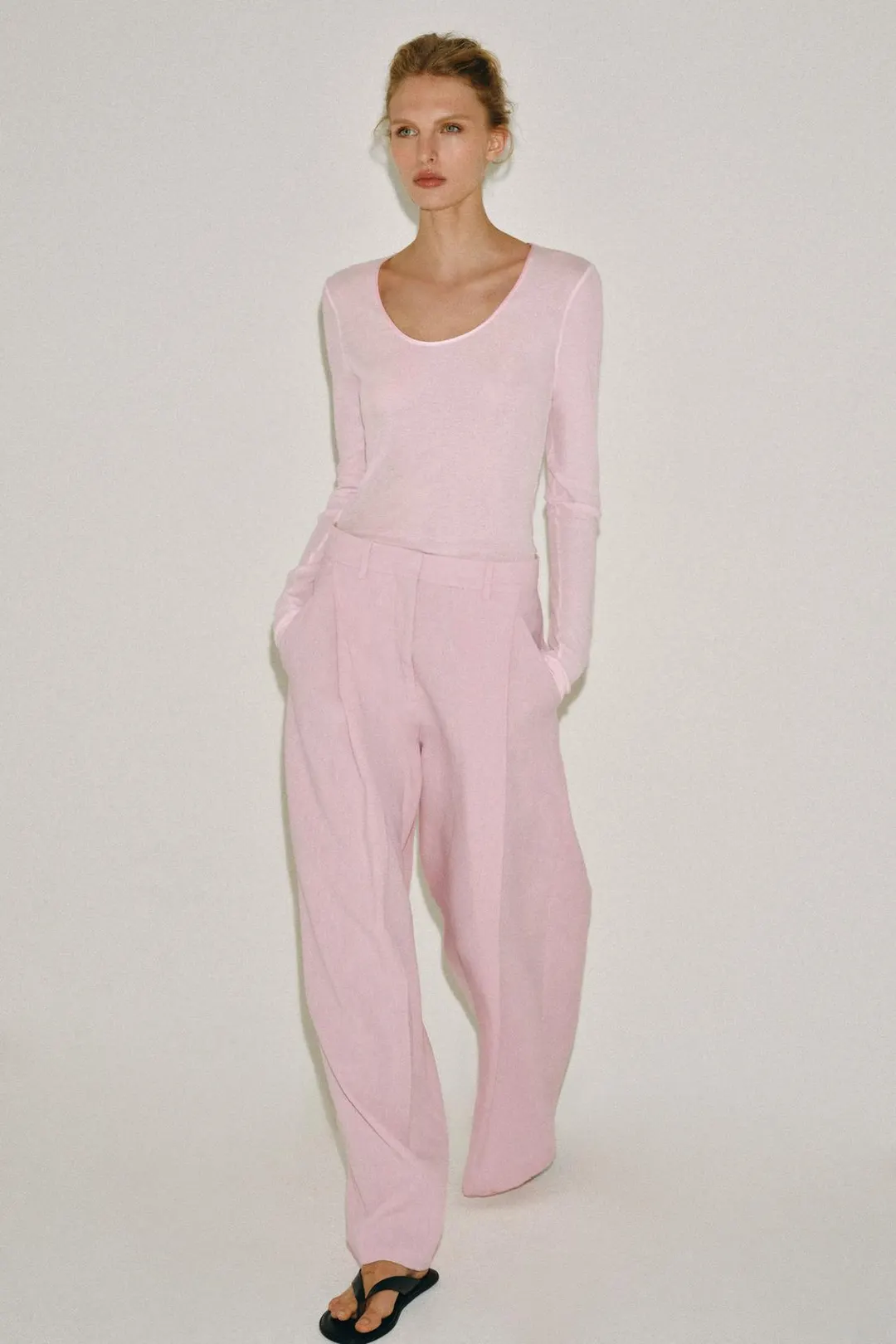 Хлопковая футболка с круглым вырезом, Zara