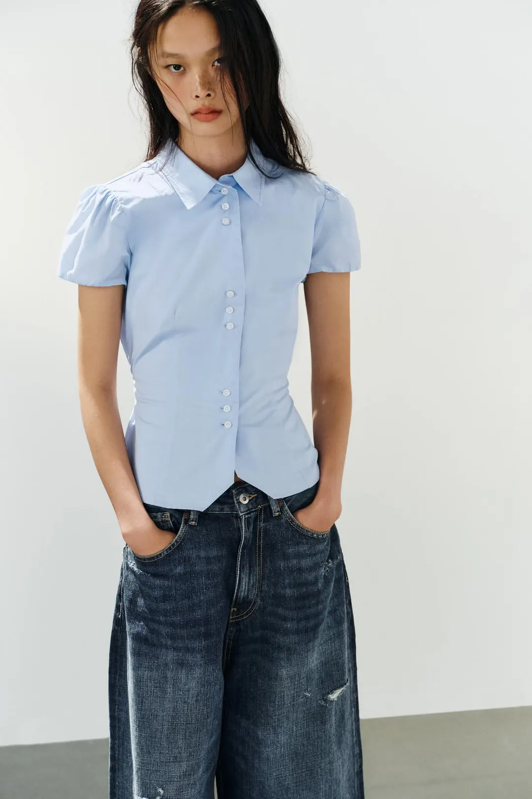 Шорты джинсовые TRF мешковатого кроя, Zara