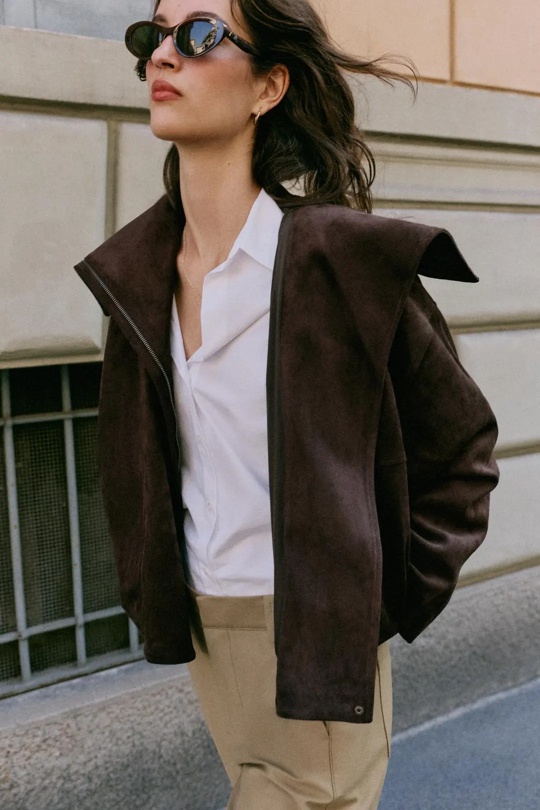 Бомбер с широким воротником, Zara