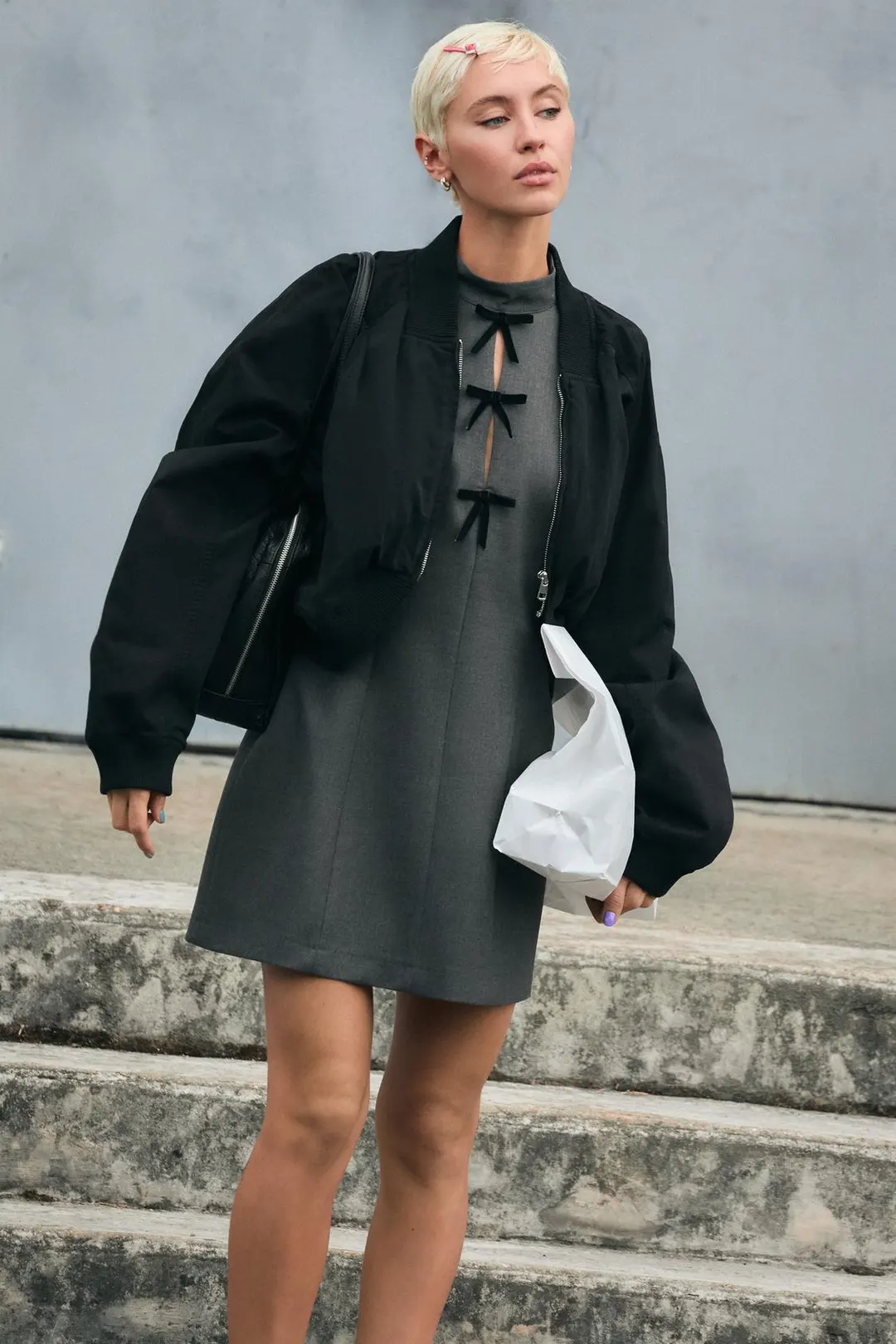 Мини-платье халтер с бантами, Zara