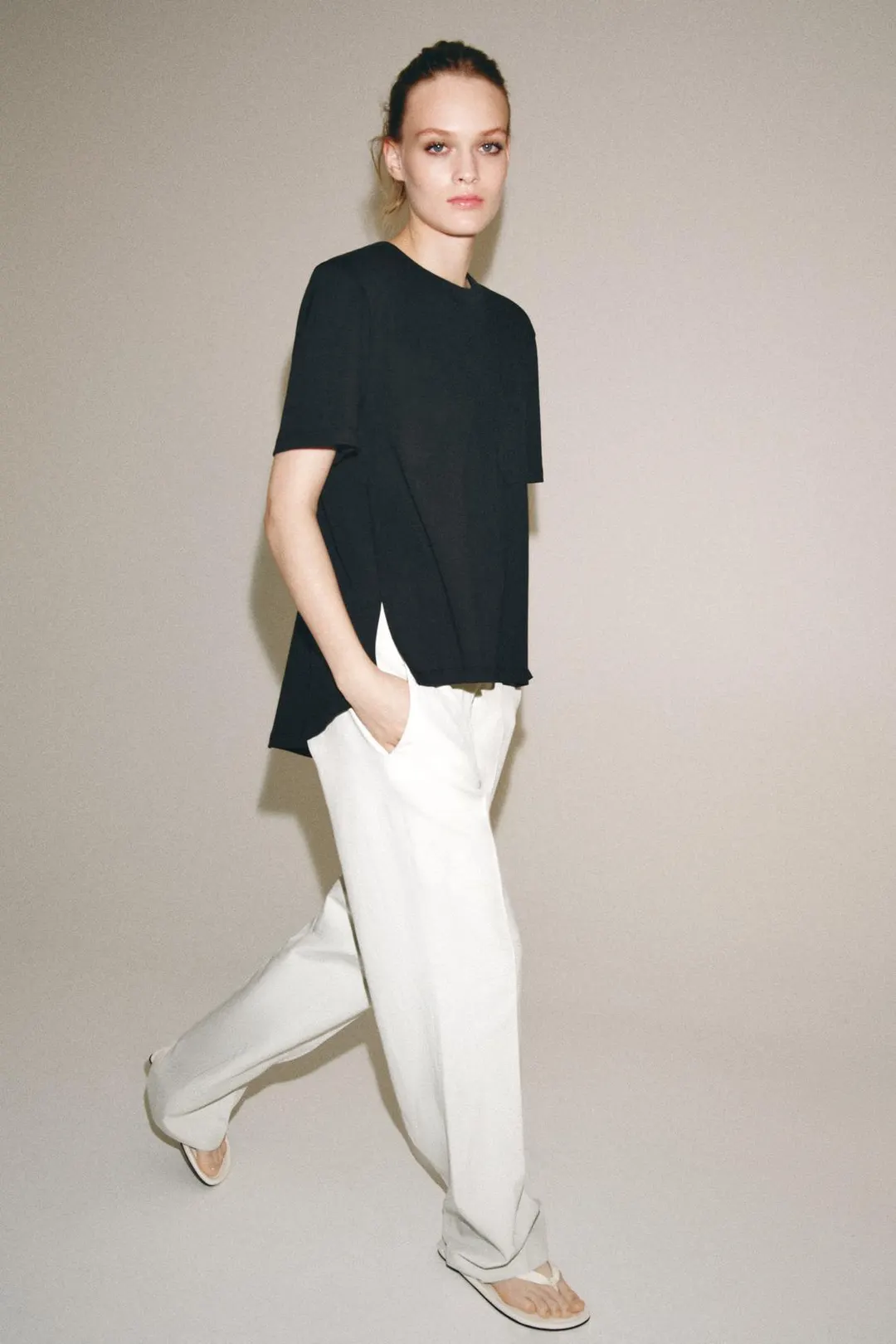 Футболка из интерлока с карманом, Zara