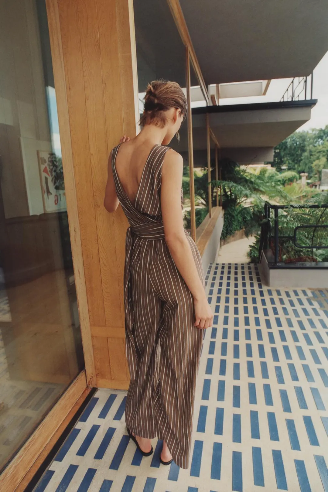 Комбинезон в полоску с поясом, Zara