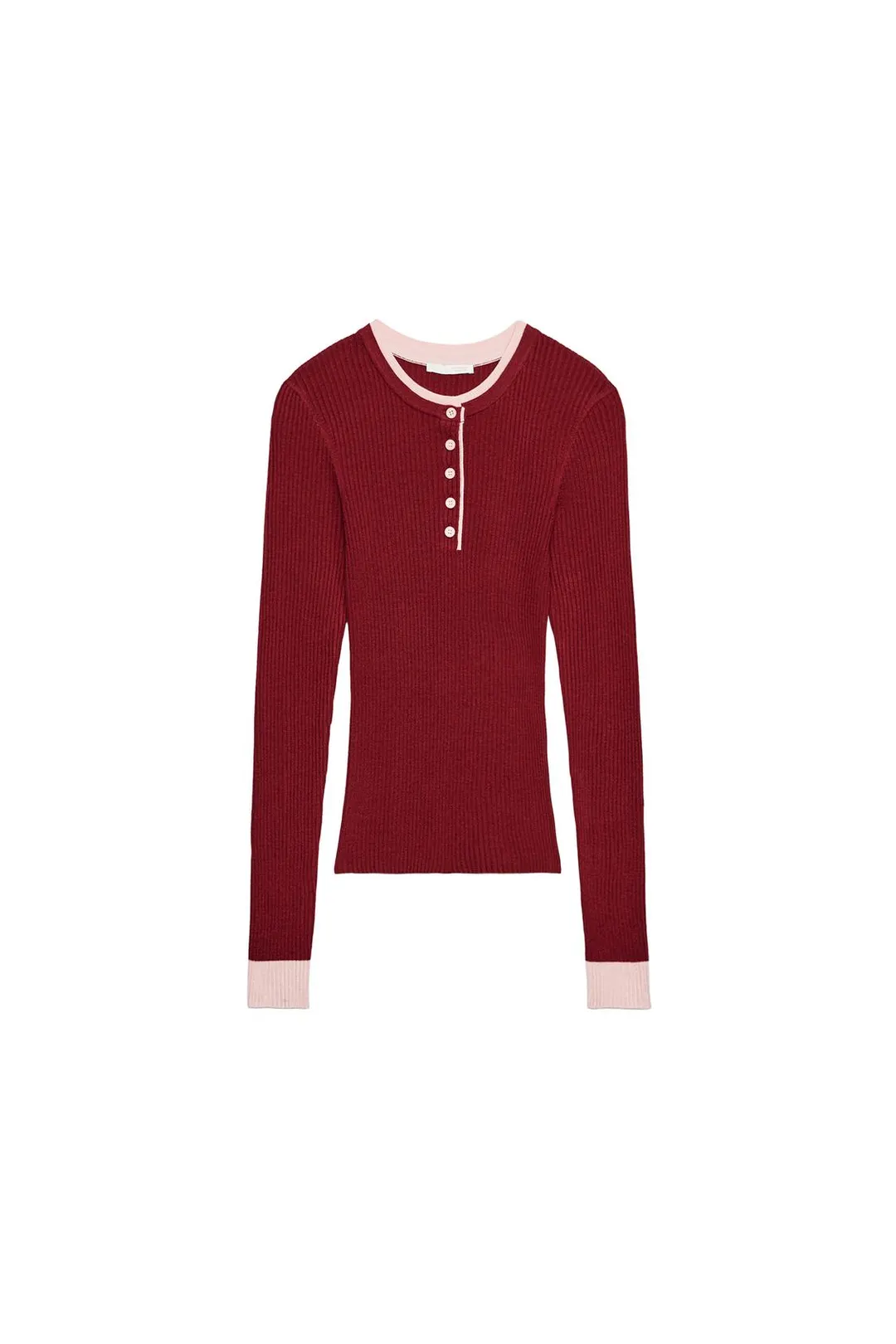Футболка хенли двухслойная контрастная, Zara