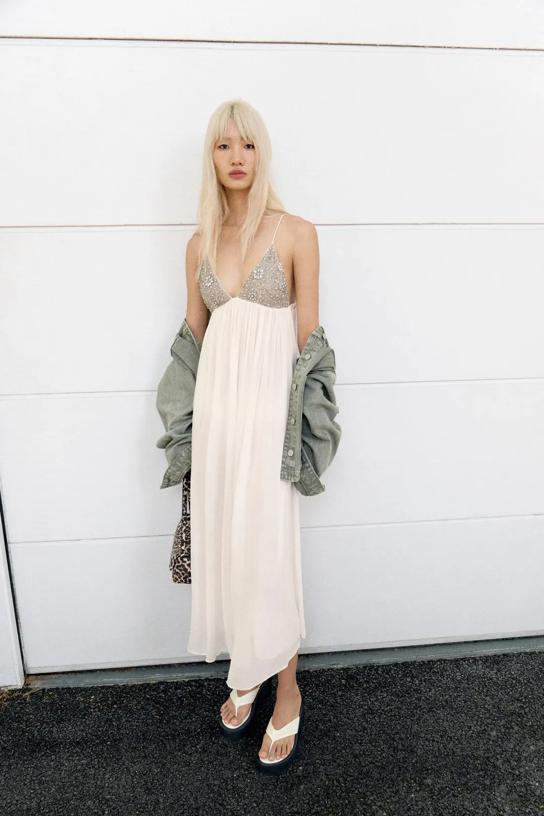 Платье миди с бисером ZW Collection, Zara