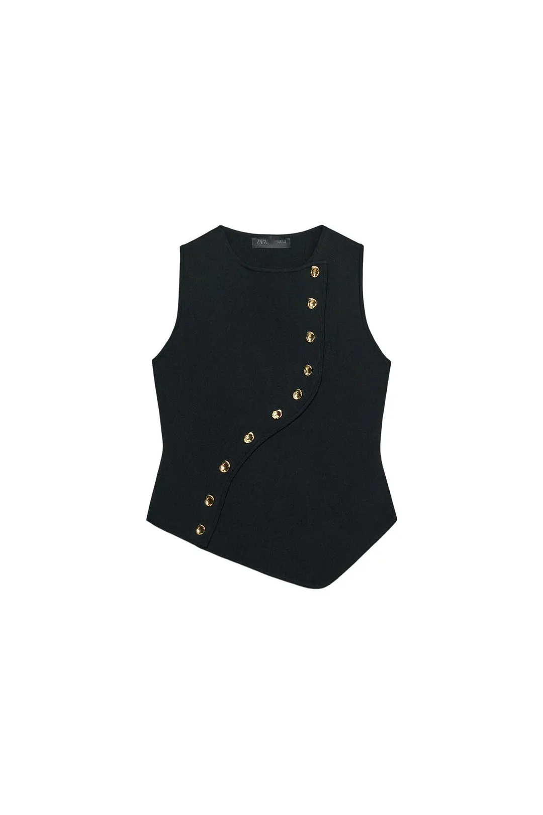 Вязаный топ с асимметричной застежкой, Zara
