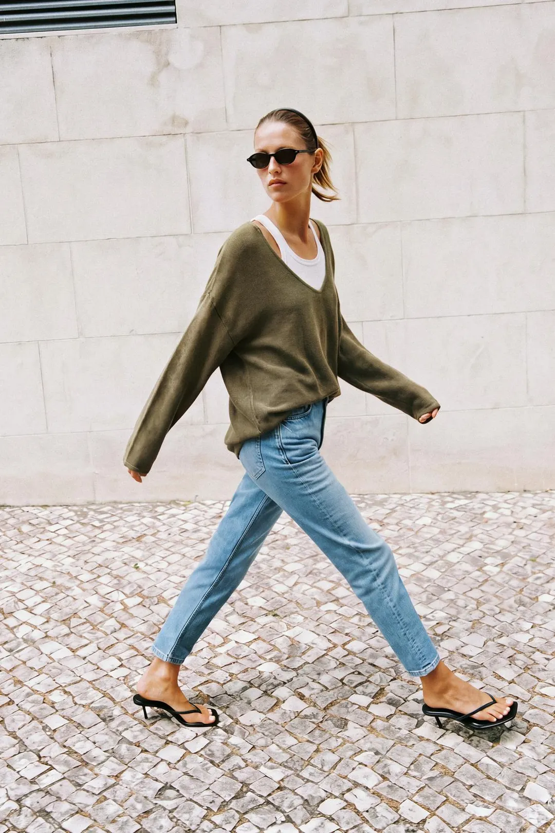 Трикотажный свитер с круглым вырезом, Zara