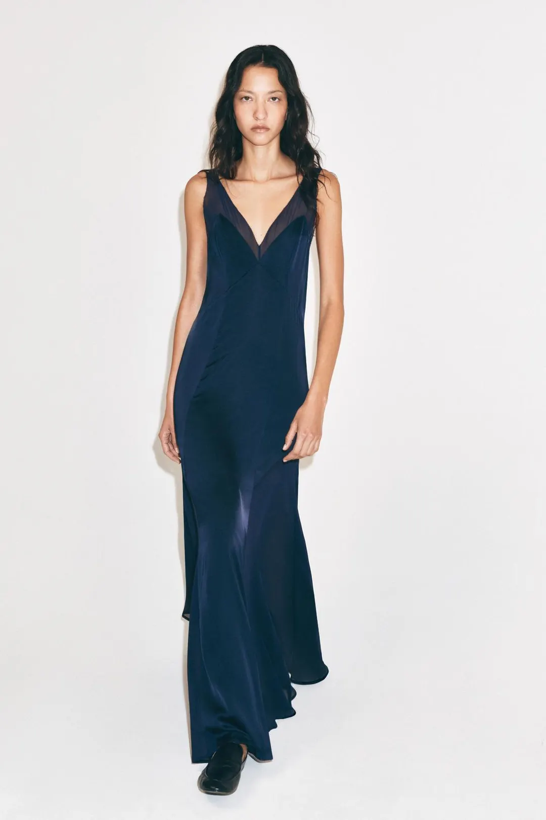 Платье длинное атласное ZW Collection, Zara