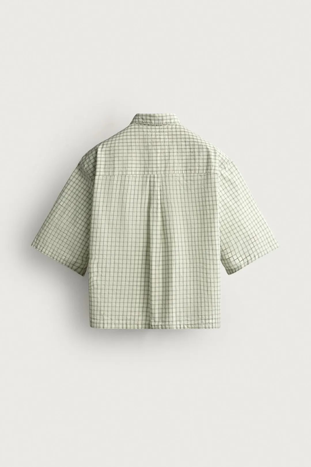 Рубашка прямого свободного кроя в клетку с вышивкой, Zara