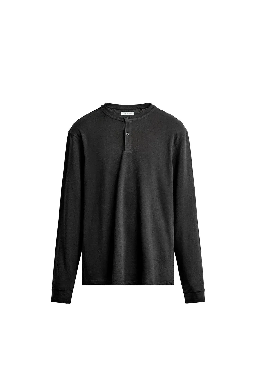 Футболка хенли из льна и хлопка, Zara