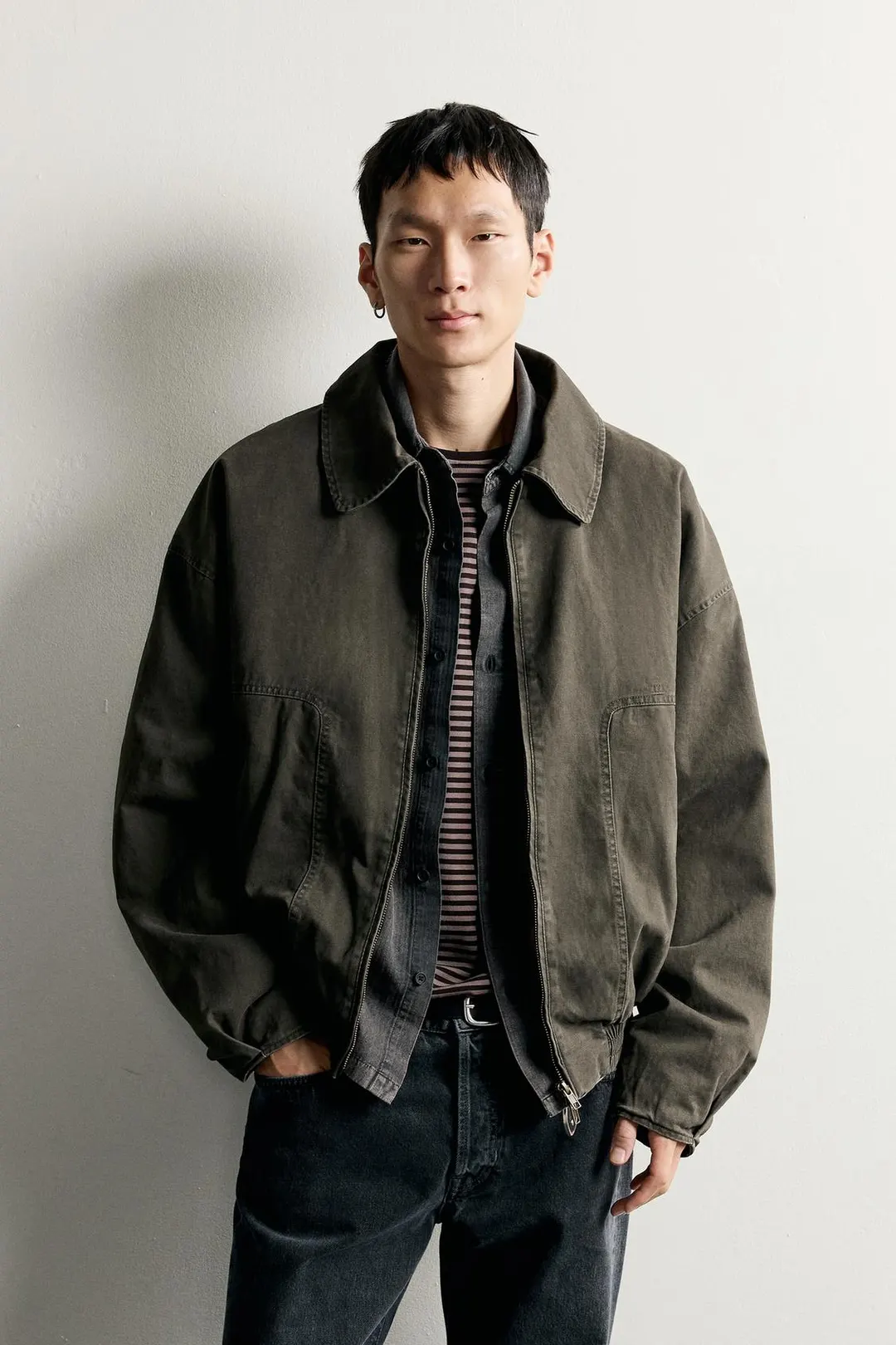 Бомбер утепленный с эффектом стирки, Zara