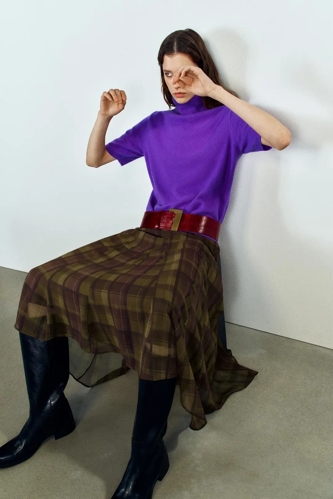 Юбка миди в клетку, Zara