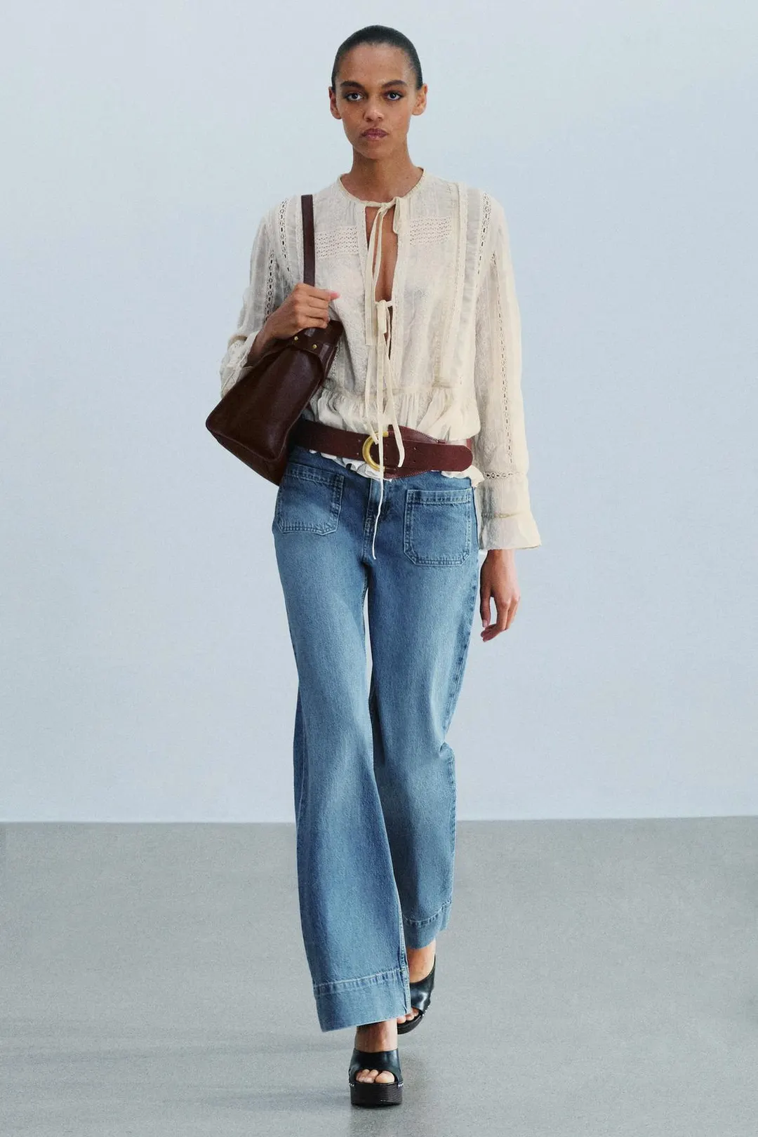 Ремень широкий с металлической шлевкой, Zara