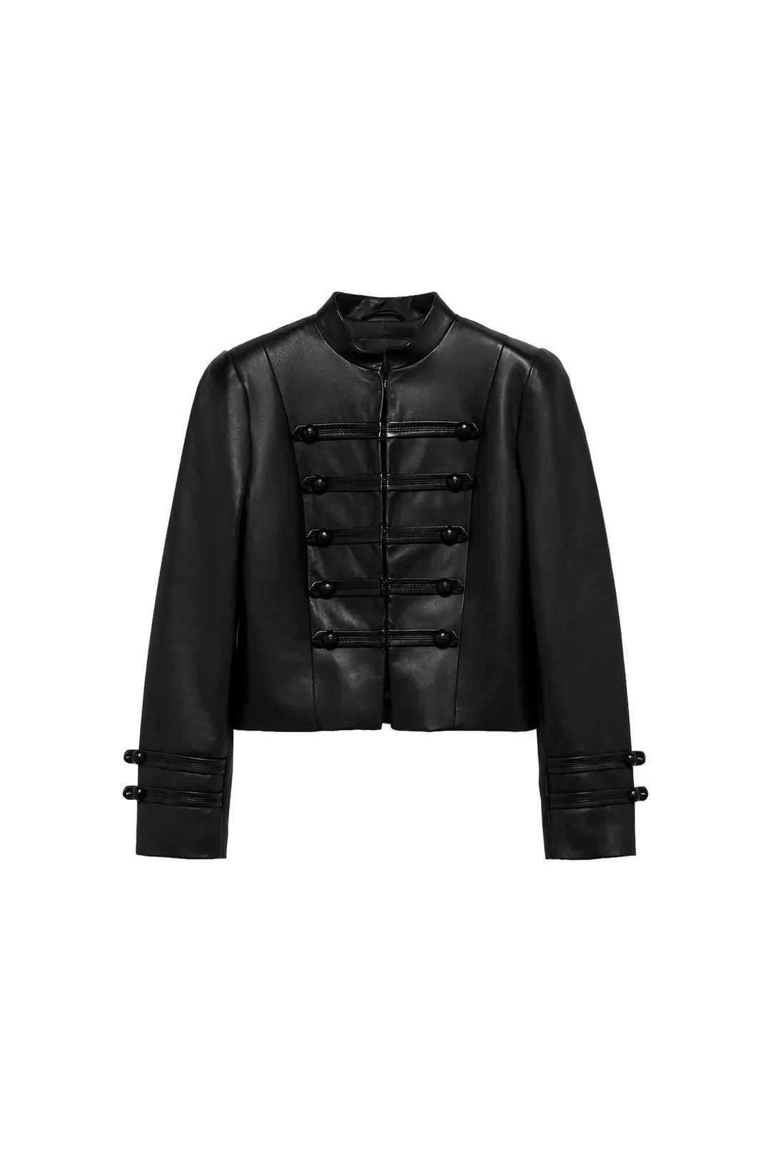 Кожаная куртка с застежками-клевантами ZW Collection, Zara