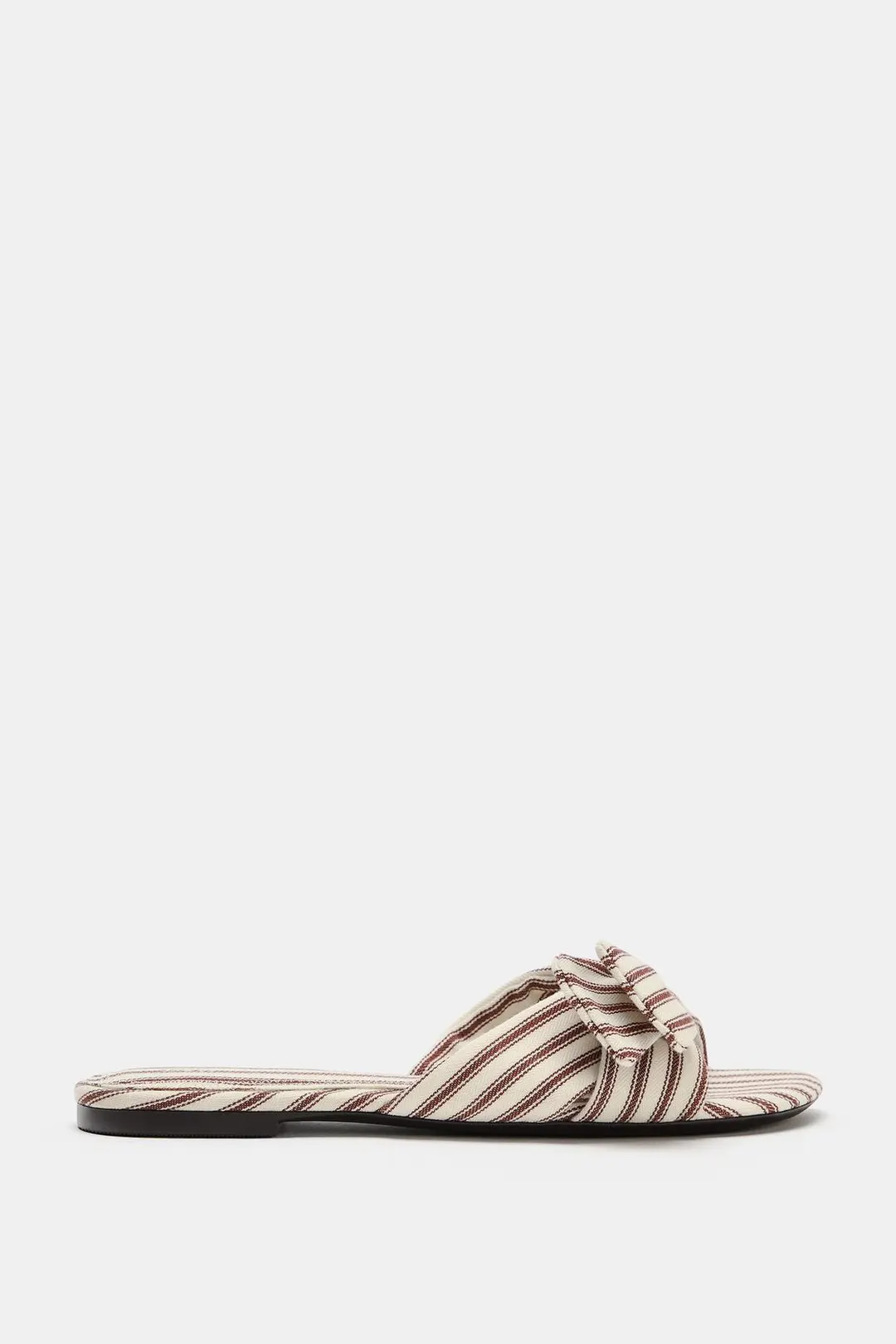 Сандалии без каблука в полоску, Zara