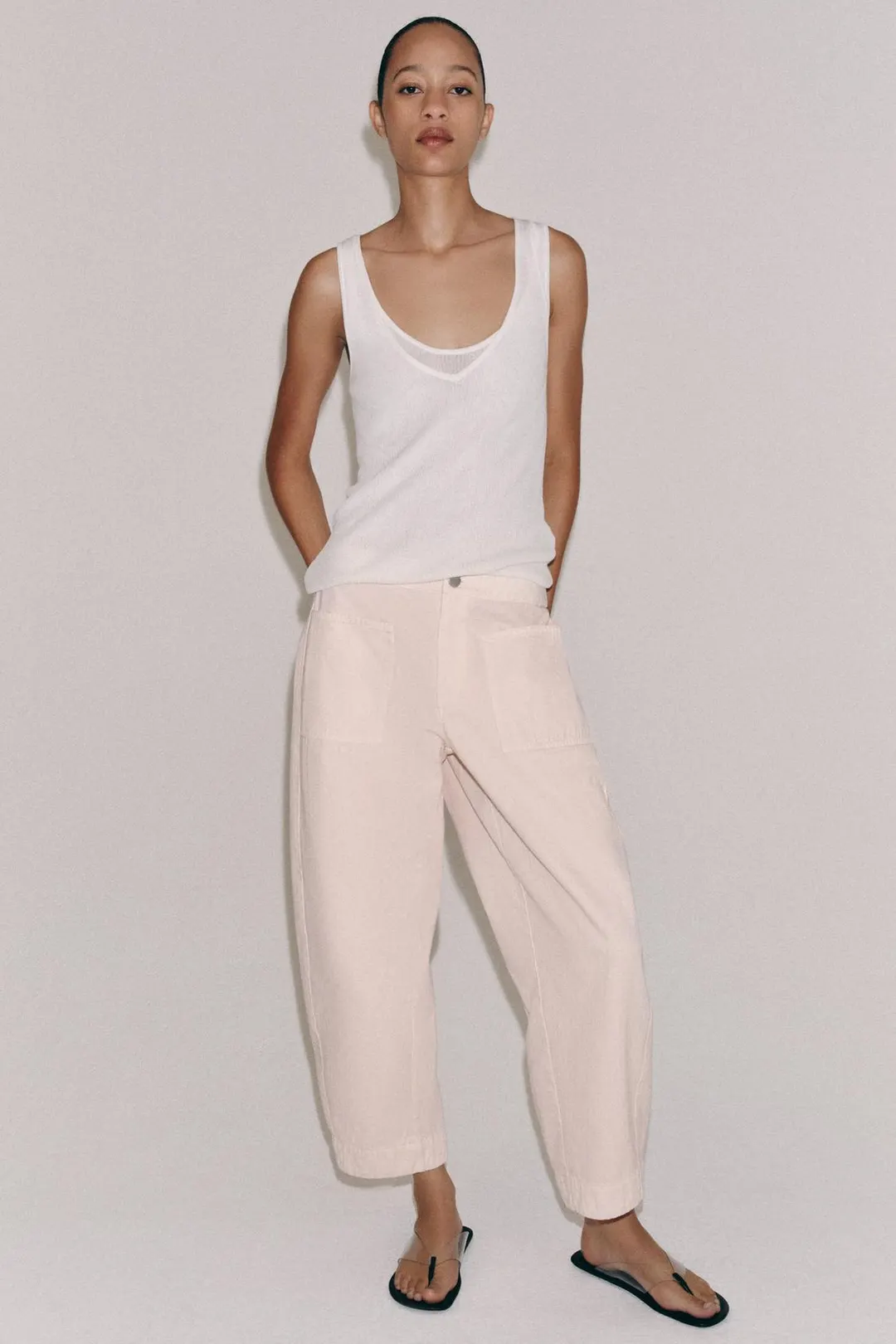 Брюки ZW Collection фасона barrel, Zara