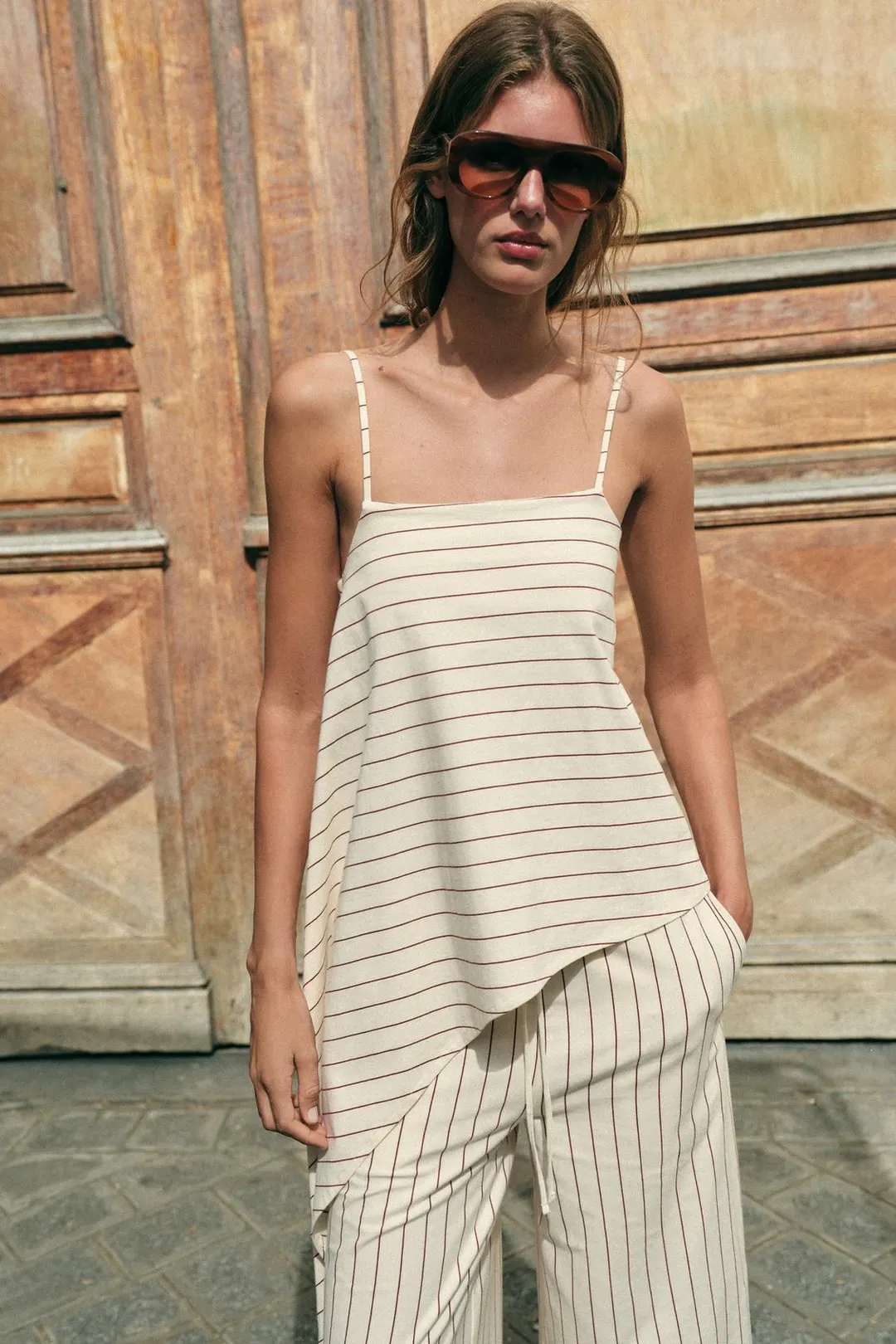 Топ асимметричный в полоску, Zara