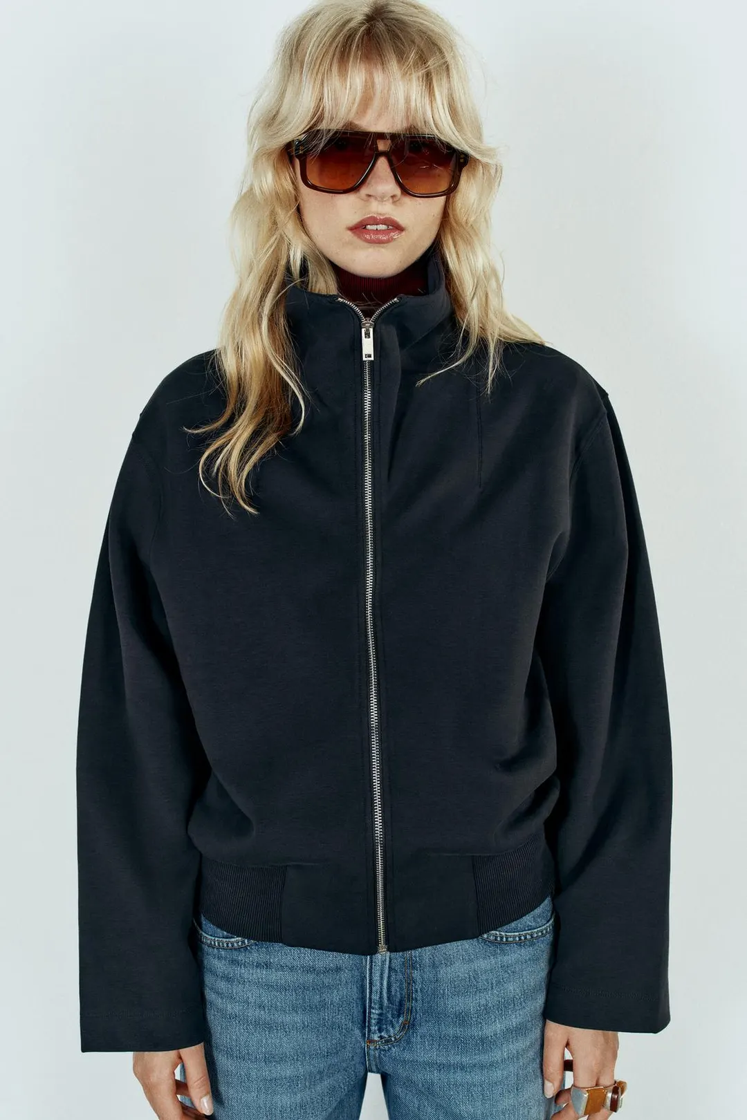 Свитшот-бомбер из интерлока, Zara