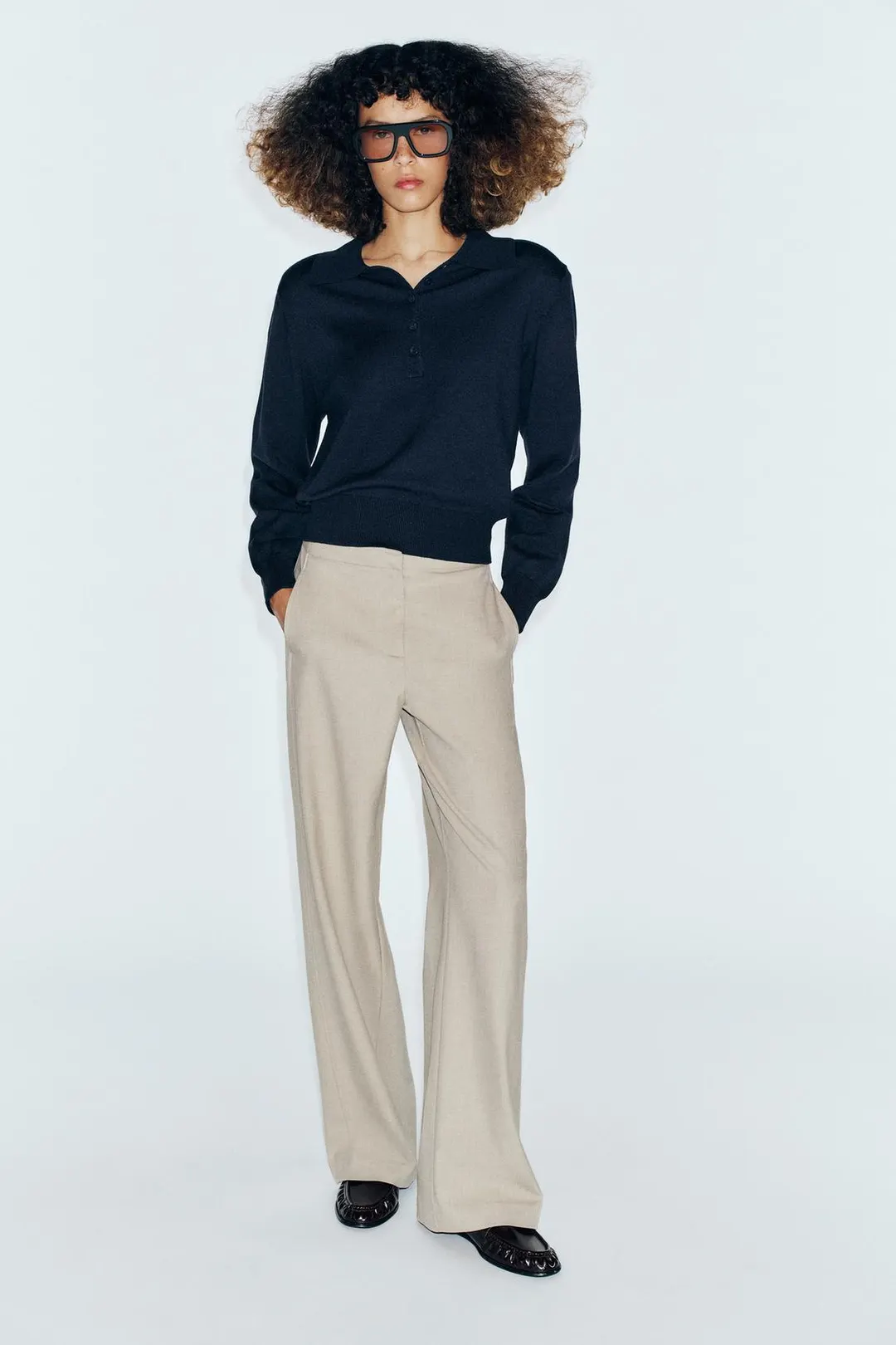 Брюки прямого кроя со средней посадкой, Zara