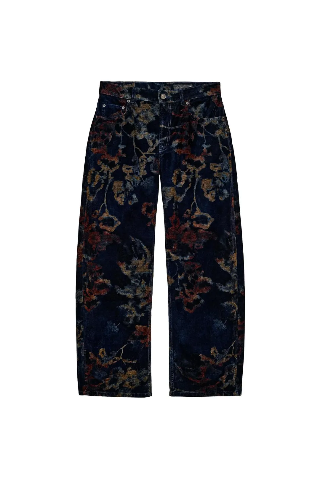 Джинсы мешковатого кроя со средней посадкой и цветочным принтом ZW Collection, Zara