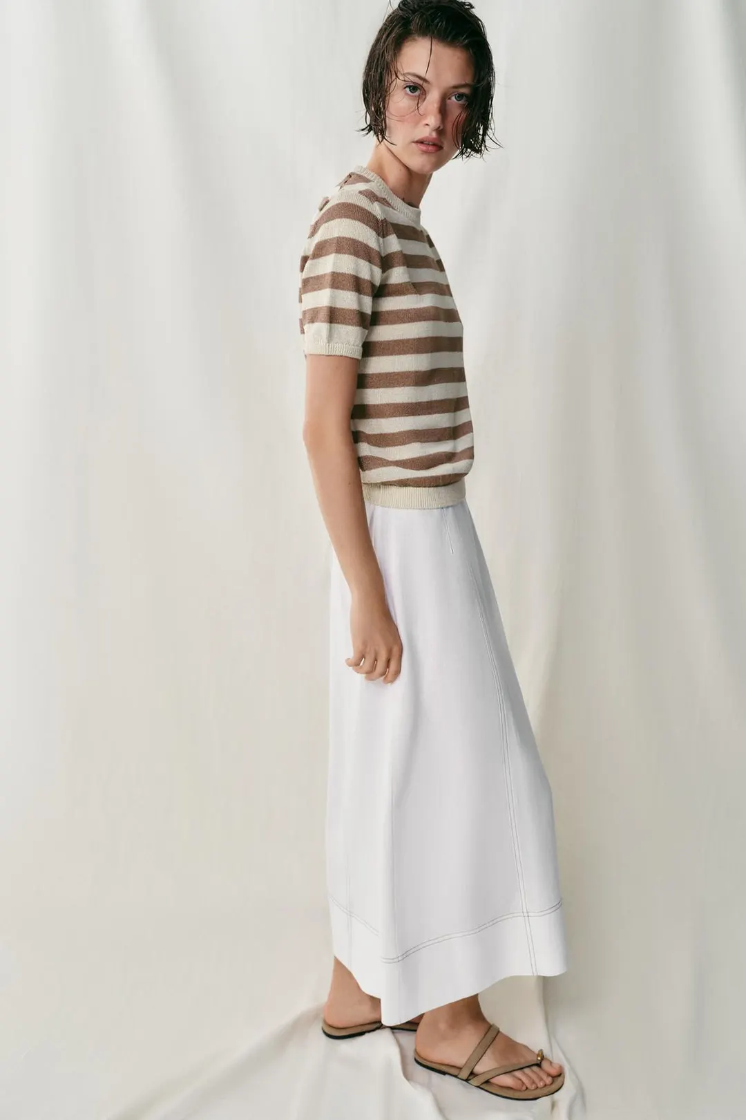 Вязаный топ с короткими рукавами, Zara