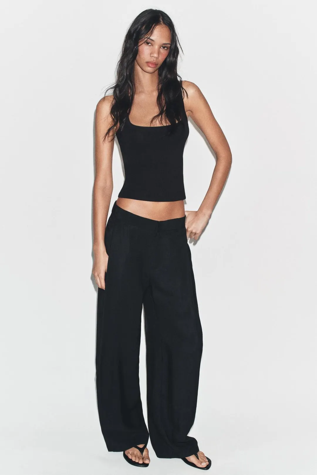 Струящиеся брюки со складками, Zara