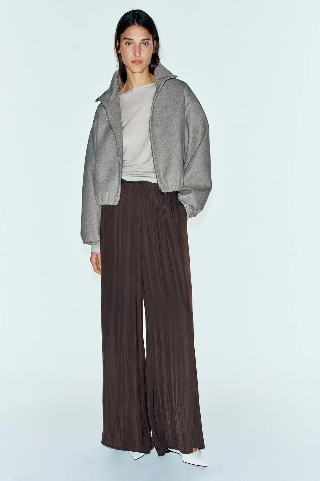 Брюки струящегося кроя с широкими штанинами, Zara