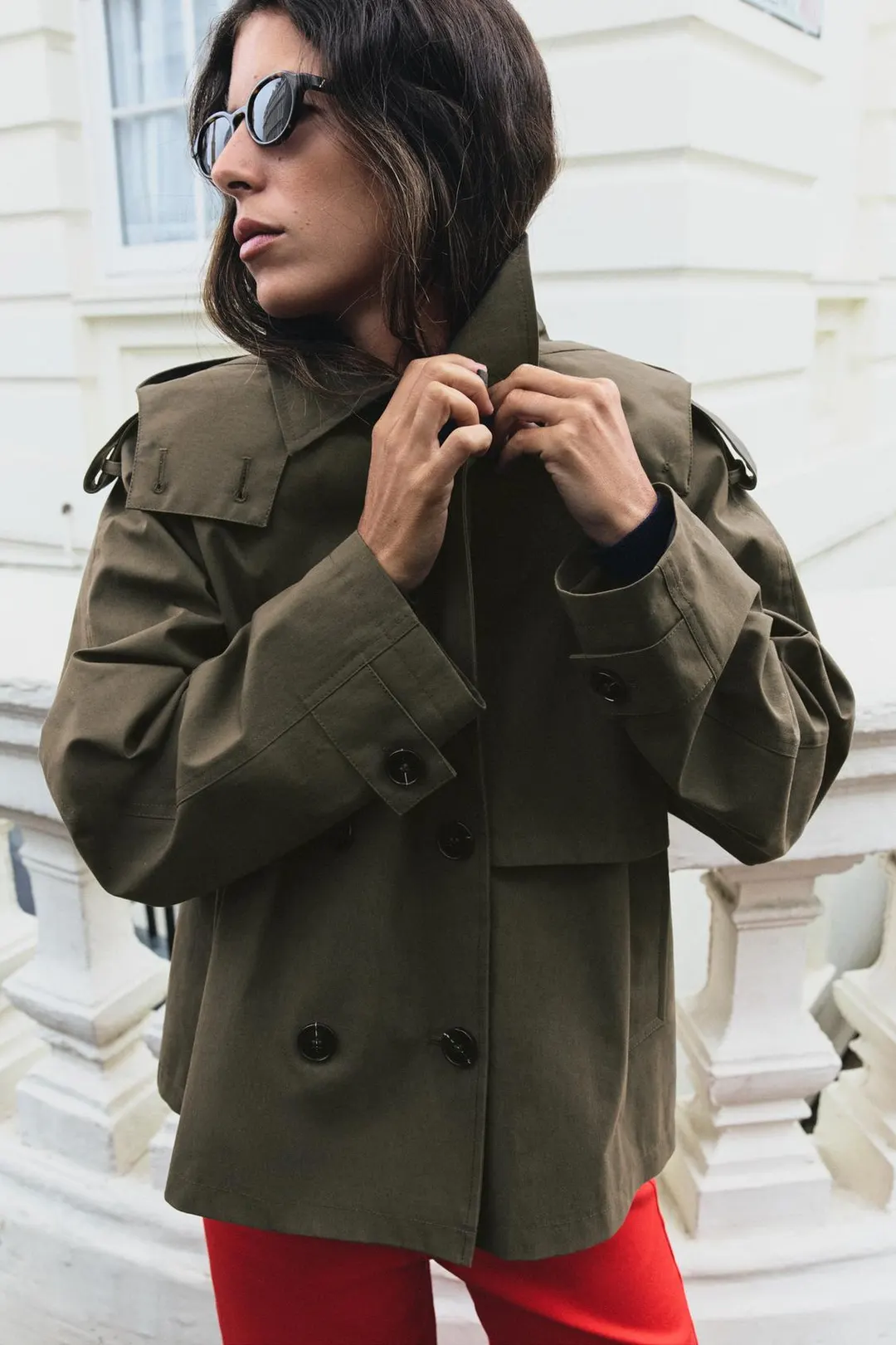 Короткий тренч с капюшоном, Zara