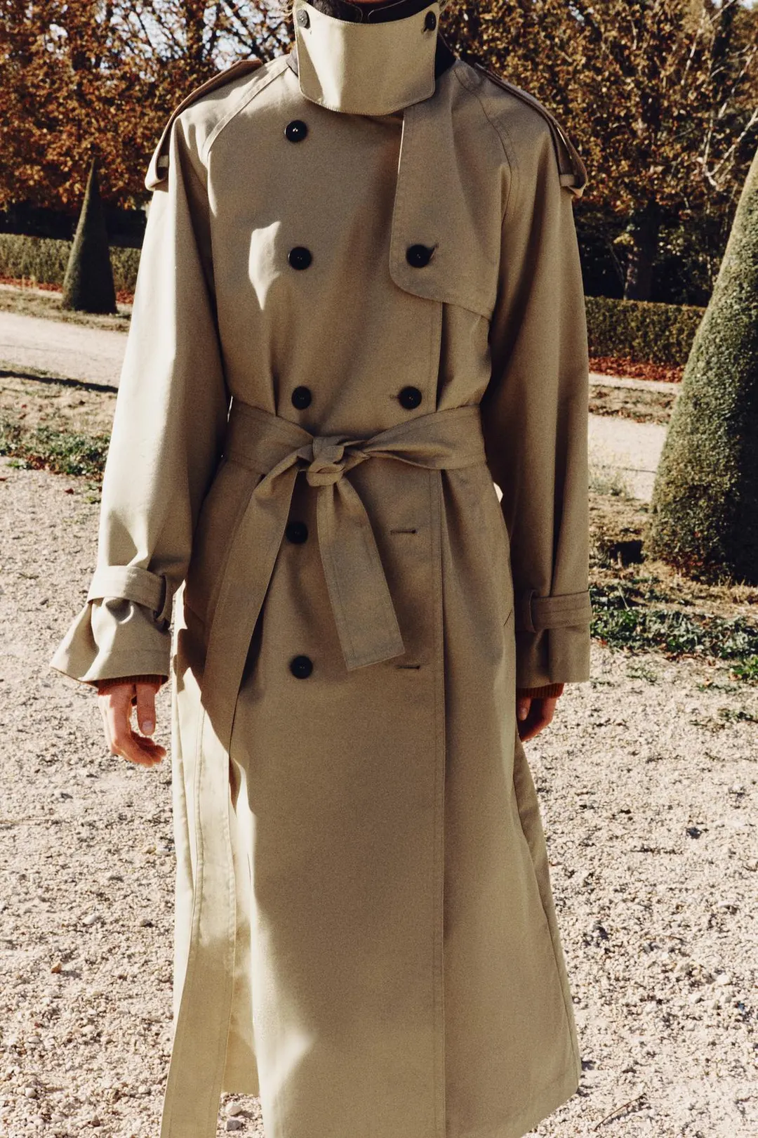 Тренч длинный двубортный ZW Collection, Zara