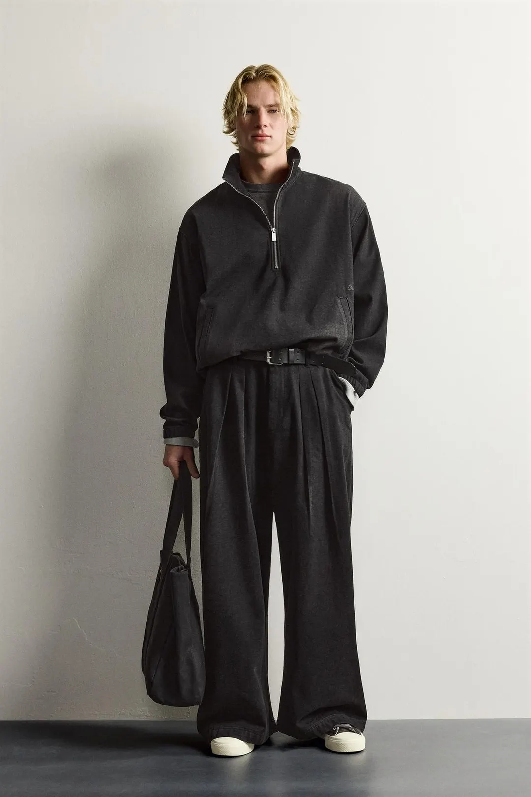 Широкие брюки из денима с начесом, Zara