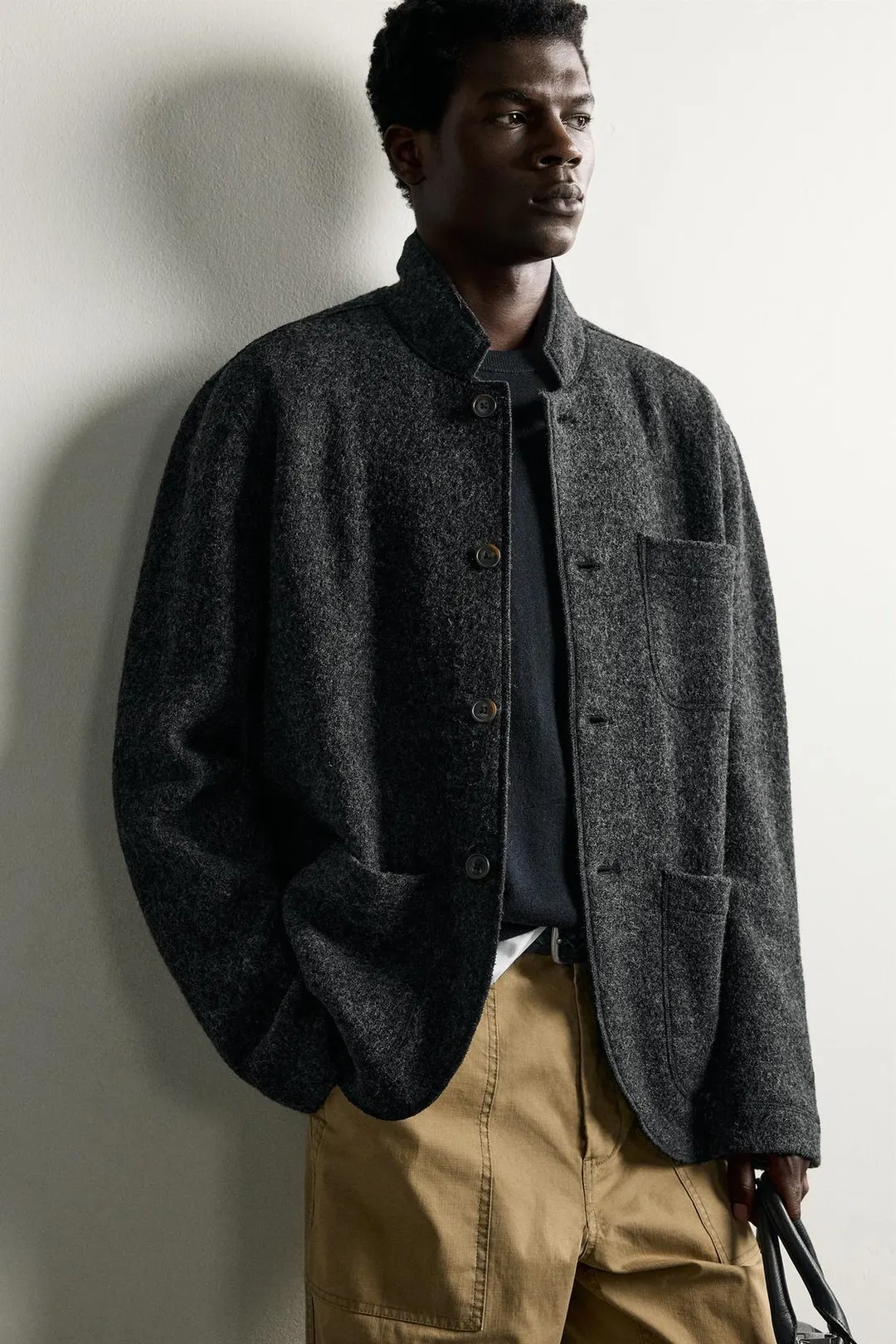 Блейзер свободного кроя из смесовой шерсти, Zara