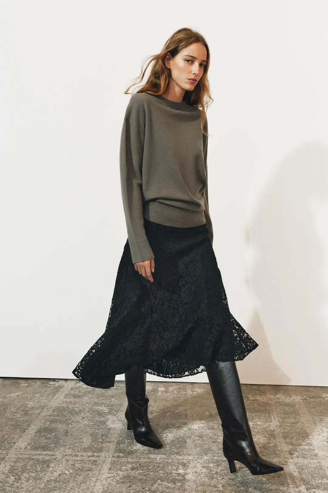 Юбка миди кружевная ZW Collection, Zara