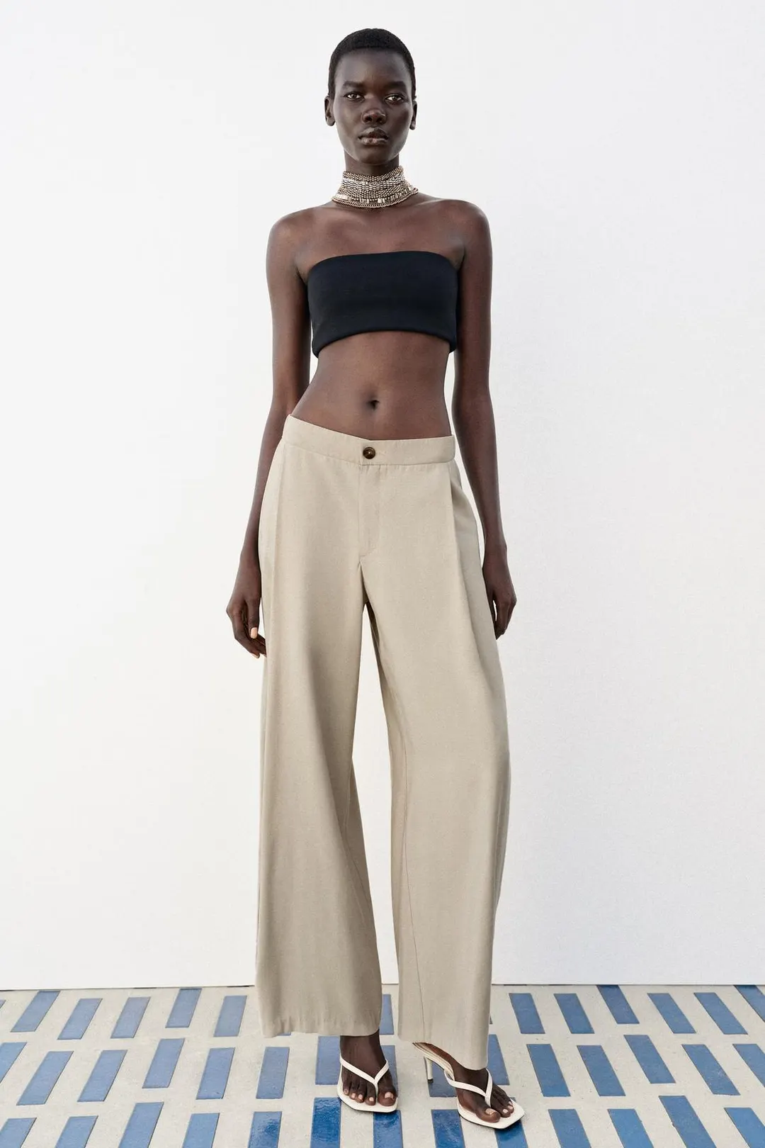 Брюки barrel струящиеся, Zara