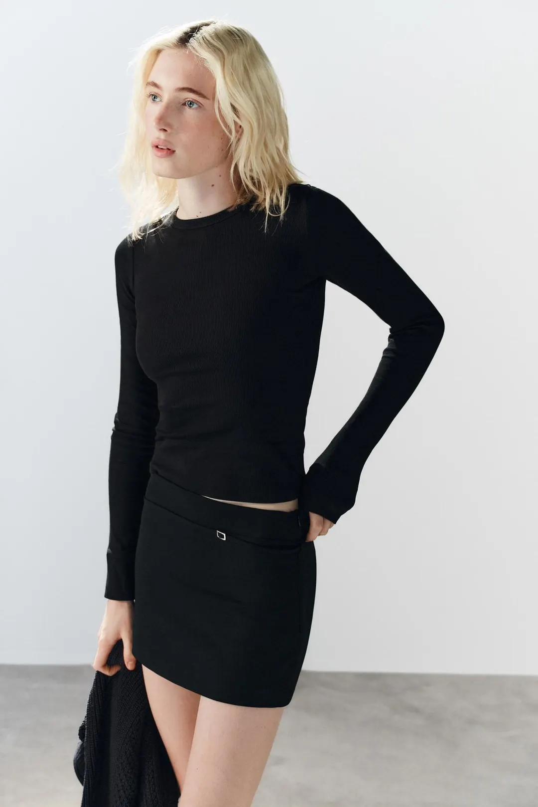Футболка в рубчик с кнопками, Zara