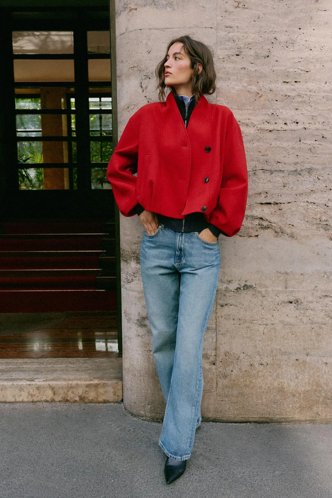 Мягкий двубортный жакет, Zara