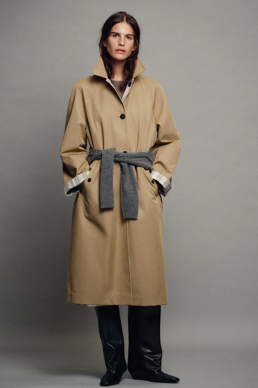 Сапоги из кожи на танкетке, Zara