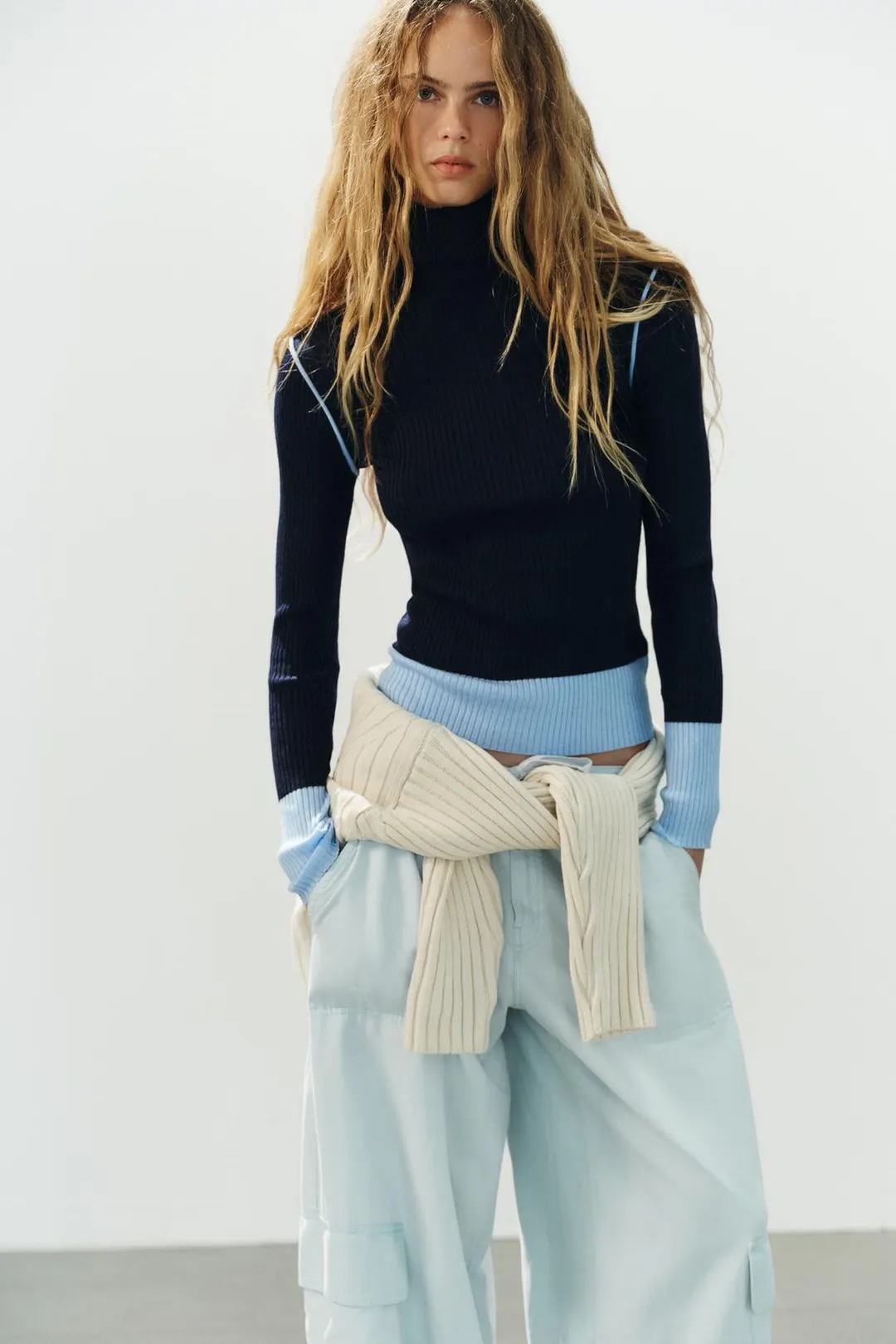 Вязаный свитер в рубчик, Zara