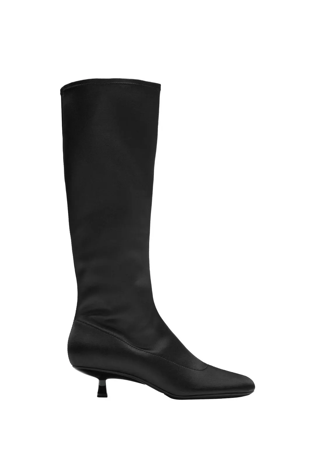 Атласные сапоги на низком каблуке, Zara